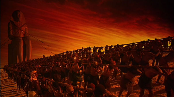 A scene from Cecil DeMille's Ten Commandments - cinematic but not terribly accurate